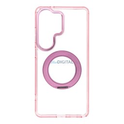 Case for Samsung S26 Ultra Frame Circle Stand compatible with MagSafe pink