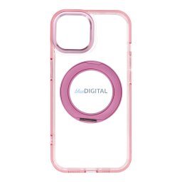 Case for iPhone 15 Frame Circle Stand compatible with MagSafe pink