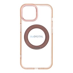 Case for iPhone 15 Frame Circle Stand compatible with MagSafe gold