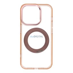 Case for iPhone 15 Pro Frame Circle Stand compatible with MagSafe gold
