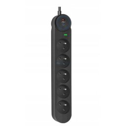 Extension cord 5 sockets Art F2100 1,5 m black