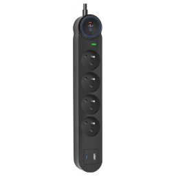 Extension cord 4 sockets + USB A + USB C Art FU910 1,5 m black
