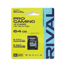 GOODRAM RIVAL Memory card microSD 64GB 100MB/s class 10 UHS-I V30 A2 with adapter SD