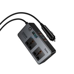 Smart dual car inverter charger Hoco 2 lighter ports max 200W PD66W/1C2A Z66 black