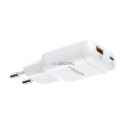 Phone charger USB A + Type C PD 45W + data cable Type C to C 100W VEGER TR121 white