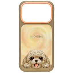 NIMMY case BIG EYED LYING TEDDY POODLE compatible with MagSafe for IPHONE 18 Pro/17 Pro brown