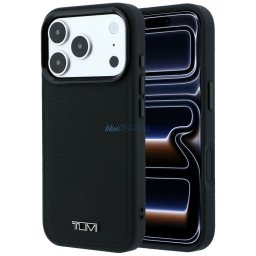 Tumi Leather Ballistic Pattern MagSafe Case for iPhone 18 Pro / 17 Pro Black