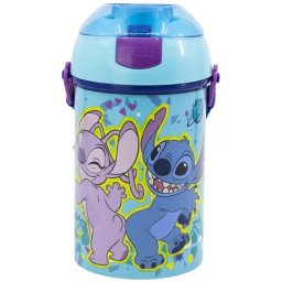 Lilo és Stitch, A csillagkutya műanyag szívószálas kulacs akasztóval 450 ml Nr 03