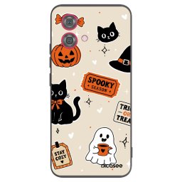 Fekete szilikon tok az alábbi mobiltelefonokra Motorola Moto G84 5G - Halloween stickers