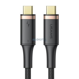 USAMS Kabel U72 USB-C na USB-C 100W PDThunderbolt 3 5A 0.8m czarny/black SJ553USB01 (US-SJ553)
