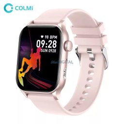 Colmi P78 okosóra szilikon szíjjal, 1,952" AMOLED kijelző, zseblámpa, IP67 vízállóság, rózsaszín