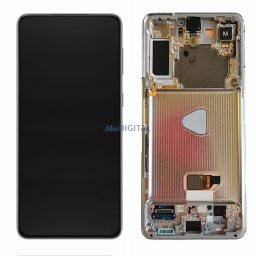 Samsung Galaxy S21 Plus LCD + érintőpanel kerettel, ezüst, gyári, SM-G996