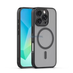 iPhone 16 Pro Max (6.9") hátlap tok, TPU / PC tok, magsafe, fekete, kamera védelemmel, Mag Matt