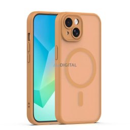 iPhone 13 (6.1") hátlap tok, TPU / PC tok, magsafe, barna, kamera védelemmel, Mag Matt
