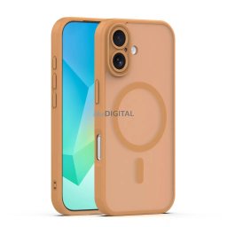 iPhone 16 Pro (6.3") hátlap tok, TPU / PC tok, magsafe, barna, kamera védelemmel, Mag Matt