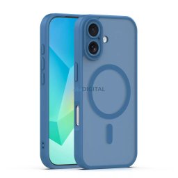 iPhone 15 Pro (6.1") hátlap tok, TPU / PC tok, magsafe, sötétkék, kamera védelemmel, Mag Matt
