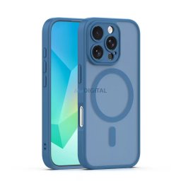 iPhone 16 Pro (6.3") hátlap tok, TPU / PC tok, magsafe, sötétkék, kamera védelemmel, Mag Matt