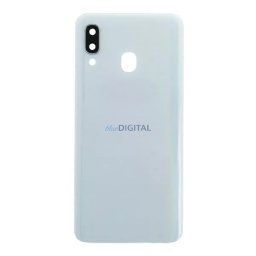 Samsung Galaxy A40 gyári készülék hátlap, bontott, kamera lencsével, fehér, SM-A405
