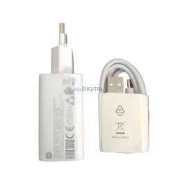 Xiaomi hálózati töltőfej 1xUSB, 3A / 15W, gyári, fehér, MDY-18-EG + Type-C adatkábel (CSOMAGOLÁS NÉLKÜLI)
