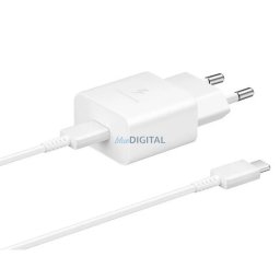 Samsung hálózati gyors töltőfej Type-C csatlakozóval + Type-C - Type-C adatkábel, gyári, 15W / 3A, fehér, EP-T1510EWE / EP-DA705BWE (CSOMAGOLÁS NÉLKÜLI)