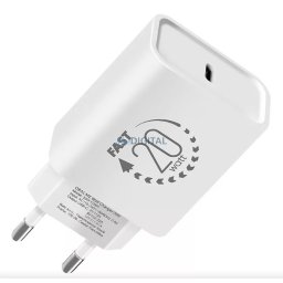 Univerzális hálózati gyors töltőfej, Type-C csatlakozóval, fehér, 3A / 20W, OBAL:ME 20W1CBL