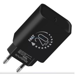 Univerzális hálózati gyors töltőfej, Type-C csatlakozóval, fekete, 3A / 20W, OBAL:ME 20W1CBL