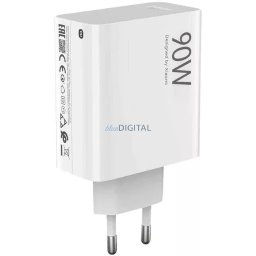 Xiaomi hálózati töltőfej 1xUSB, 90W / 6A, gyári, fehér, MDY-15-EK (CSOMAGOLÁS NÉLKÜLI)
