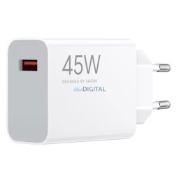 Xiaomi hálózati töltőfej 1xUSB, 3A / 45W, gyári, fehér, MDY-17-EF (CSOMAGOLÁS NÉLKÜLI)