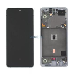 Samsung Galaxy A51 5G LCD + érintőpanel kerettel, fehér (Crush white), gyári, SM-A516