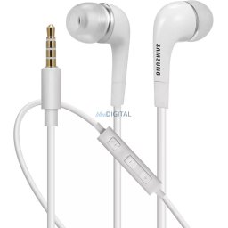 Samsung stereo vezetékes fülhallgató 3.5mm jack csatlakozóval, gyári, felvevőgombos / hangerőszabályzós, fehér, EHS64AVFWE (csomagolás nélküli)