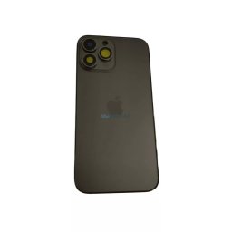 iPhone 13 Pro Max (6.7") készülék hátlap, kamera lencsével / sim tálcával, akkufedél, fekete, AAA+ minőségű