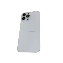 iPhone 13 Pro Max (6.7") készülék hátlap, kamera lencsével / sim tálcával, akkufedél, ezüst, AAA+ minőségű