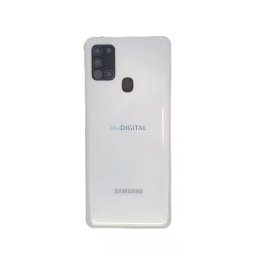 Samsung Galaxy A21s gyári készülék hátlap, bontott, kamera lencsével, fehér, SM-A217