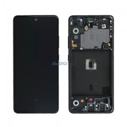 Samsung Galaxy A51 5G LCD + érintőpanel kerettel, fekete, gyári, SM-A516