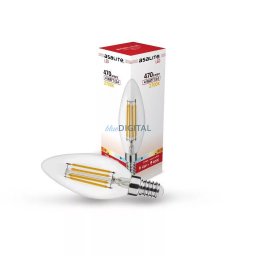 Asalite LED Izzó C35 filament gyertya E14 4W 2700K (400 lumen)