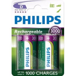 Philips Újratölthető 3000mAh D Góliát Akkumulátor