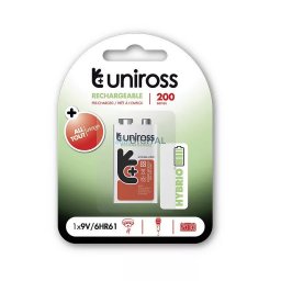 Uniross 9V Akkumulátor Ni-MH HYBRIO 200 mAh 9V Uniross