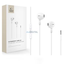 Tech-Protect UltraBoost G4 3.5mm Jack Headset - Fehér