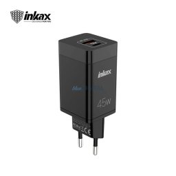INKAX C18 2xPD 45W GaN Hálózati Töltőfej - Fekete