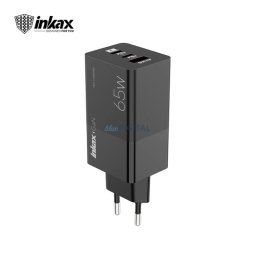 INKAX C20 2xPD+QC 3.0 65W GaN Hálózati Töltőfej - Fekete
