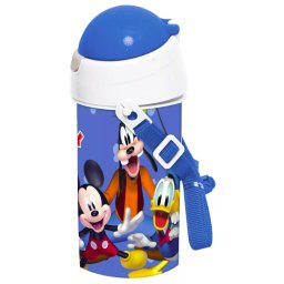 Mickey műanyag szívószálas kulacs akasztóval 500 ml Nr 01