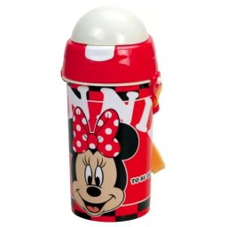 Minnie műanyag szívószálas kulacs akasztóval 500 ml Nr 02