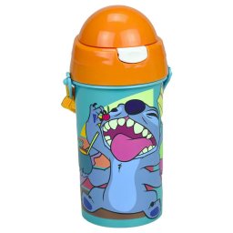 Lilo és Stitch, a csillagkutya műanyag szívószálas kulacs akasztóval 500 ml Nr 02