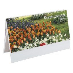 Asztali naptár képes TOPTIMER T054 álló fehér lapos Kertész fehér papír táblás 2027