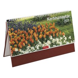 Asztali naptár képes TOPTIMER T054 álló fehér lapos Kertész bordó 2027