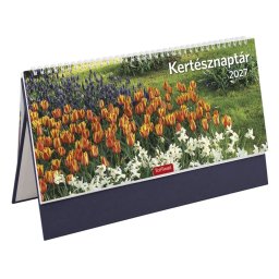 Asztali naptár képes TOPTIMER T054 álló fehér lapos Kertész kék 2027