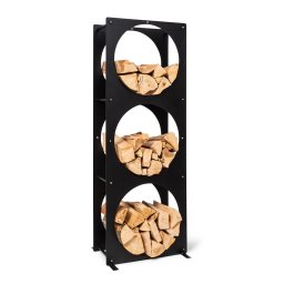 Blumfeldt Trio Circulo fatartó állvány, 55 x 160 x 30 cm, 3 mm acél, polc (GDI11-TrioCirculo-BK)