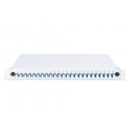 DIGITUS DN-96332/9 19" 1U 24xLC duplex OS2 toldóval pigtaillel és kötőkazettával szerelt optikai patch panel