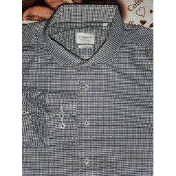 Eterna Meisterhaft 1863 slim fit fekete-fehér mintás ing, 46