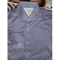 Eterna performance shirt super slim fit kék-fehér mintás ing, 37